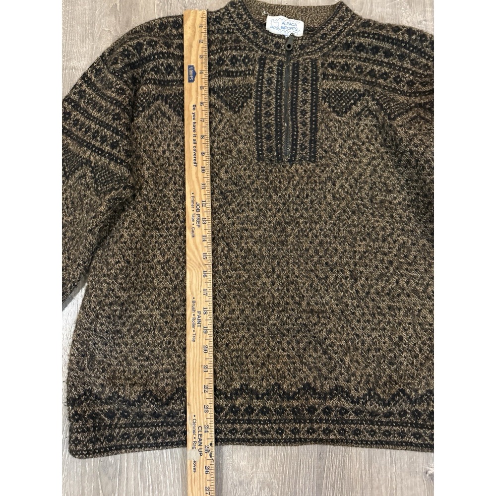 Alpaca Imports Brown Quarter Zip Alpaca Wool Blend Sweater Women's Medium - Picture 6 of 8